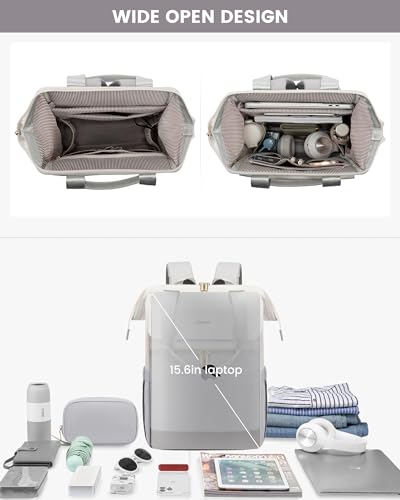 Detalle de LOVEVOOK mochila escolar impermeable para portátil, 3 compartimentos y 14 bolsillos