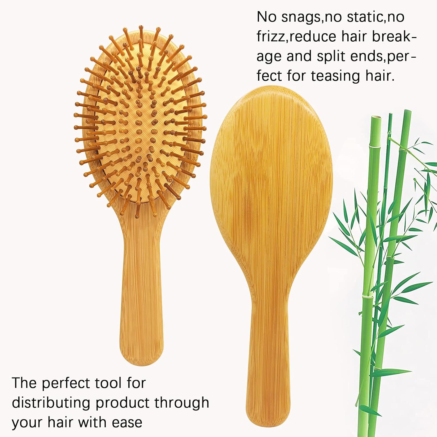Thumbnail 4 de Spazzola per capelli in bambù naturale con effetto massaggio e antistatica