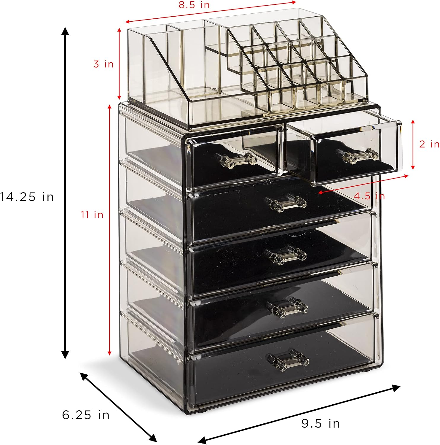 Detalle 2 de Sorbus Acrylic Makeup Organizer Set 6-Drawer
