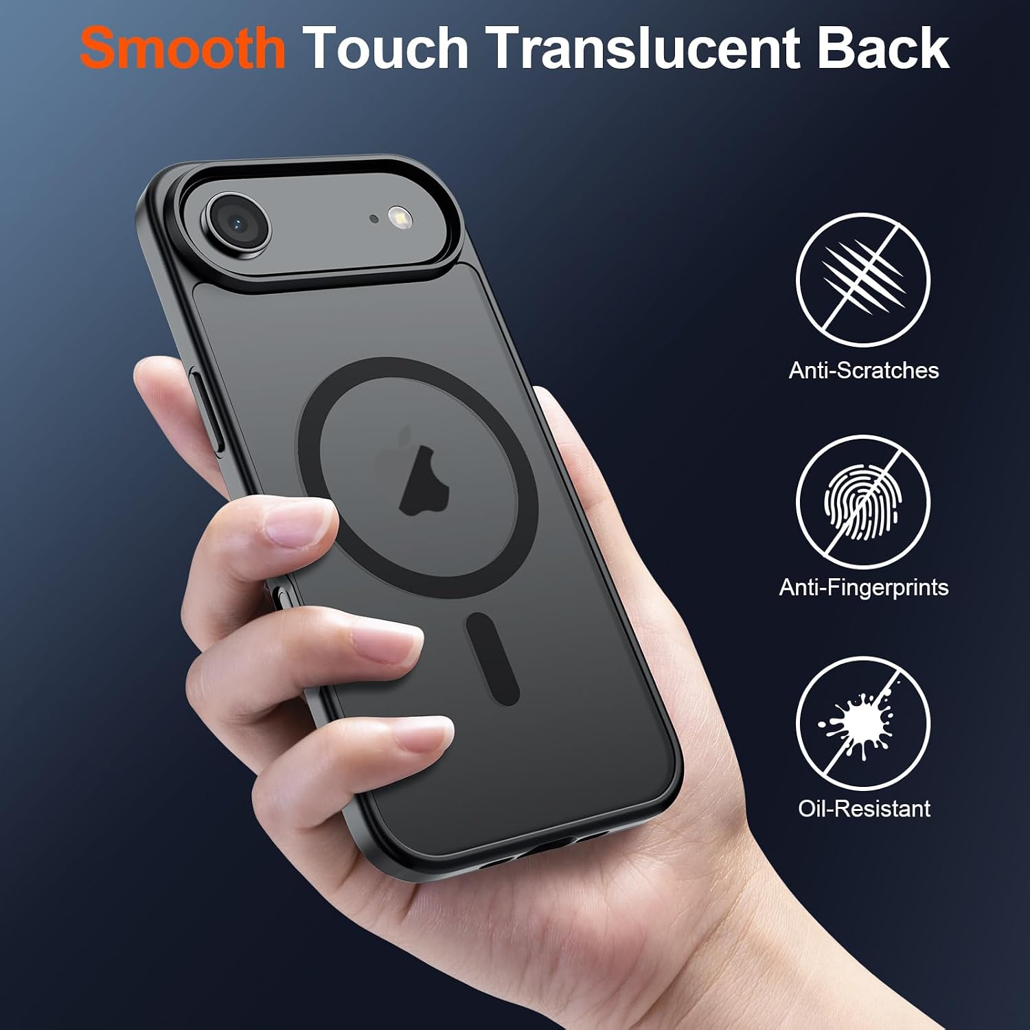 Detalle de SUPFINE for Air Case iPhone Air Case, Black TPU, MagSafe Compatible