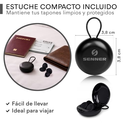 Thumbnail 5 de Senner Sleep Tapones para Dormir de Lado con 4 Tallas y Estuche – Silicona Suave, Reducción de Ruido y EN 352-2