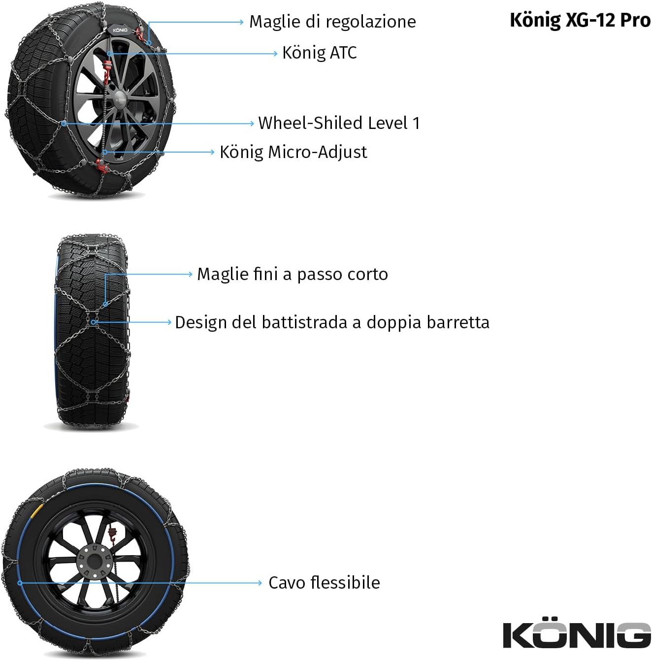Detalle 2 de KÖNIG XG-12 PRO 252 catene da neve
