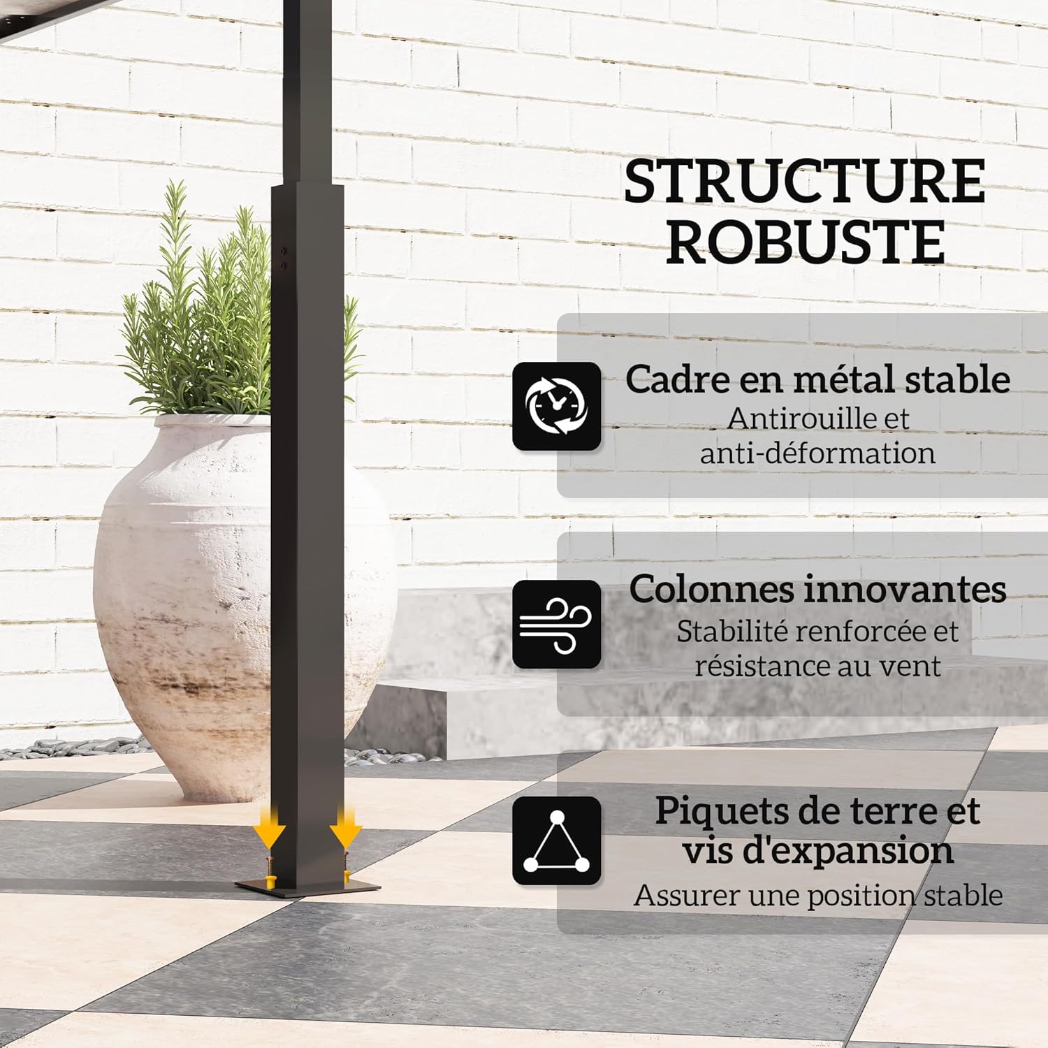 Thumbnail 5 de Outsunny Tonnelle de Barbecue à Deux Niveaux – Auvent avec LED et Étagères Latérales, 240 x 150 x 250 cm, Gris foncé