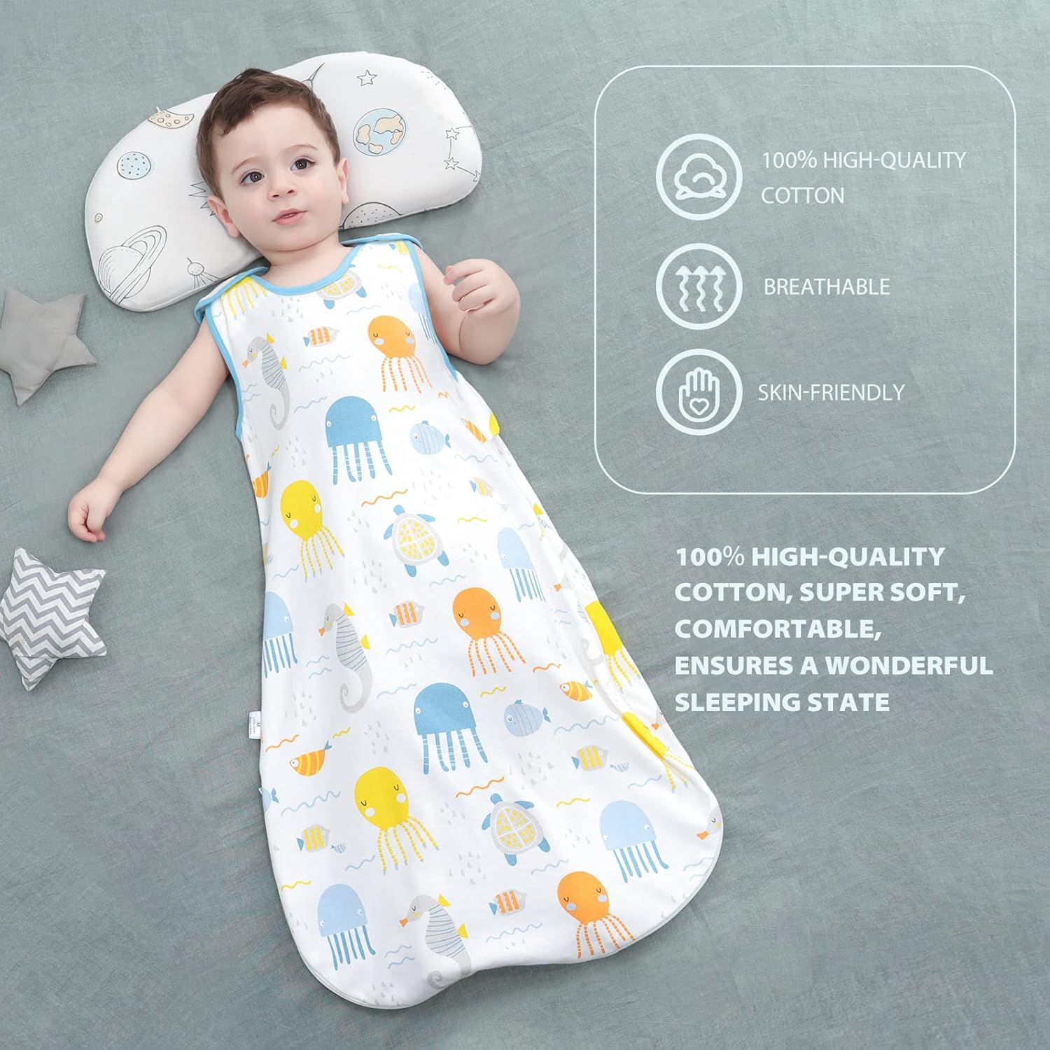 Thumbnail 1 de Mosebears Sacco Nanna in Morbido Cotone per Neonati 18-24 mesi (0,5 Tog) con Zip Doppia