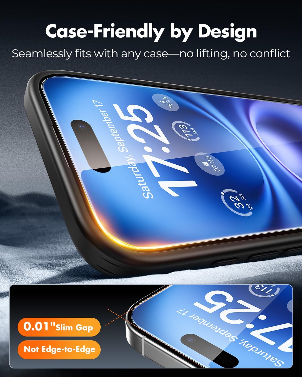 Detalle de UNBREAKcable 2+2 Pack Screen Protector & Camera Lens Protector for iPhone 16 (6.1")