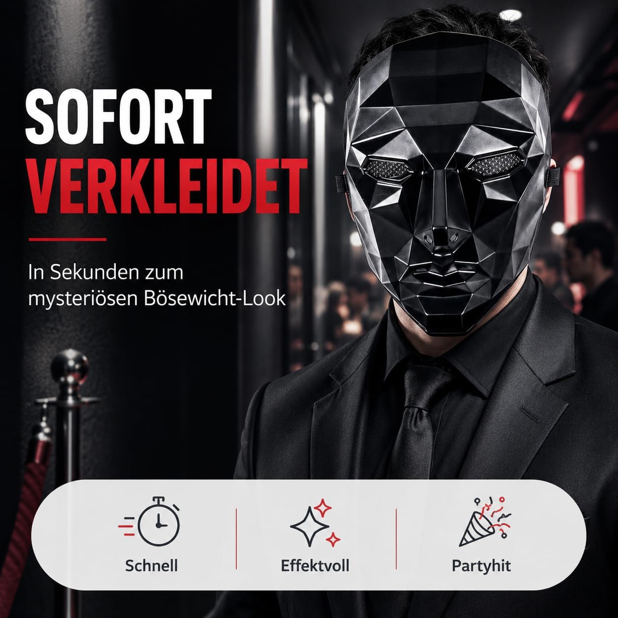 Detalle 2 de Squid Game 4-in-1-kostuumset voor volwassenen met masker en geweer, 2XL, 170-190 cm