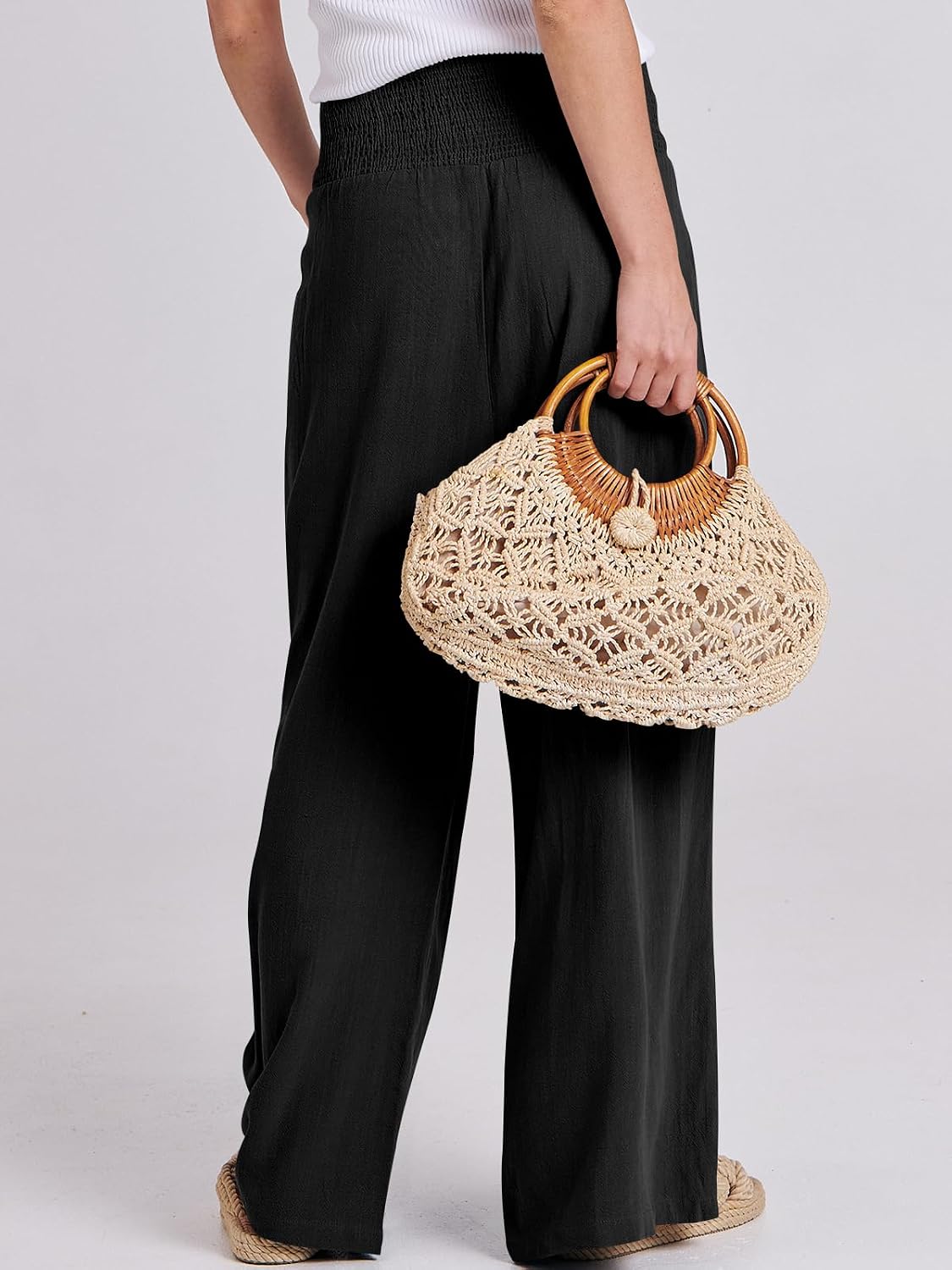 Thumbnail 5 de ANRABESS Linen Palazzo Pants High Waist S–XXL