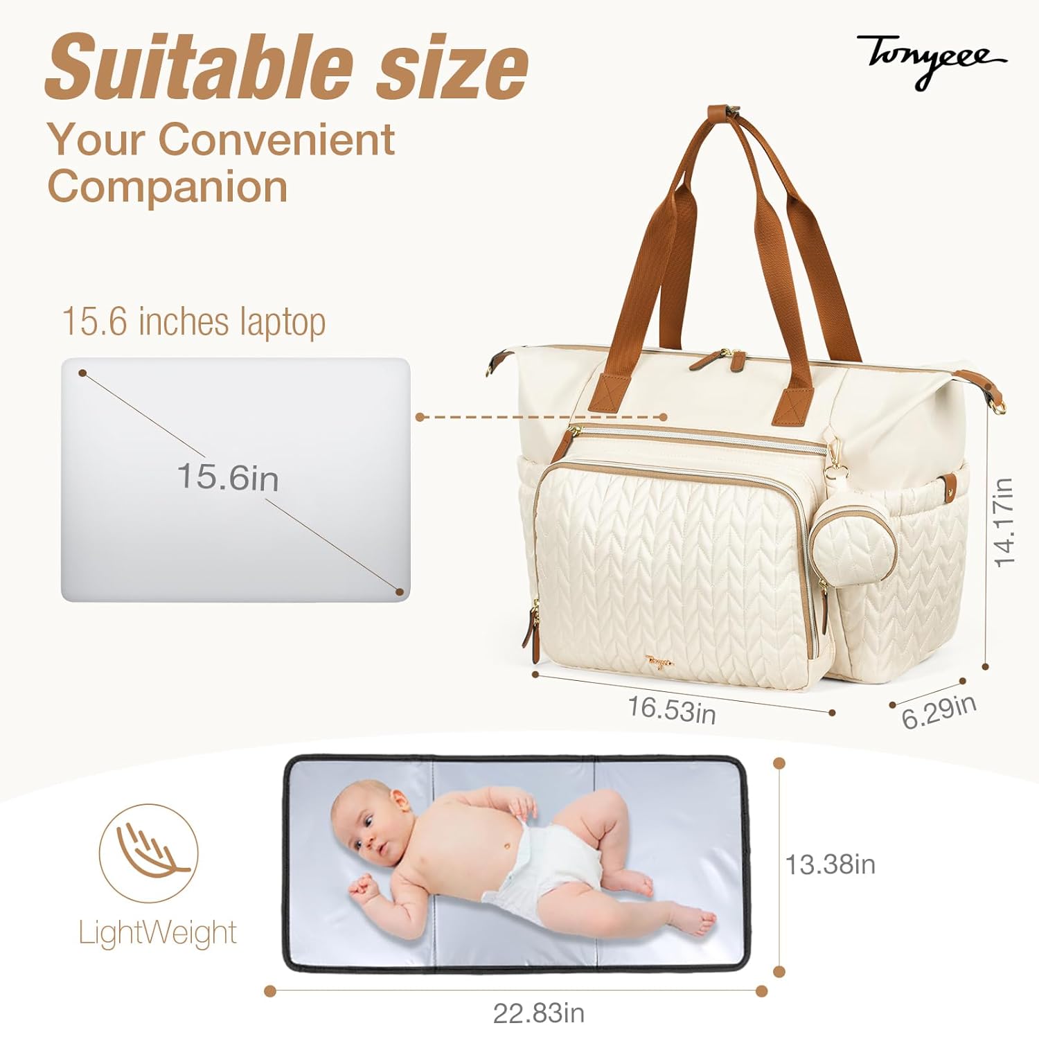 Thumbnail 6 de Tonyeee Wickeltasche mit Schnullertasche, Wickelunterlage und isolierten Fächern – multifunktionaler Wickelrucksack (Leopard)