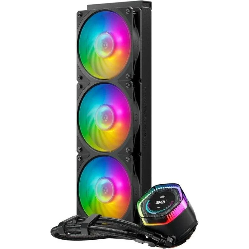 Detalle 2 de Cooler Master MasterLiquid 360 ION ARGB Kit: refrigeración líquida 360 mm con pantalla LCD para PC potente y con estilo