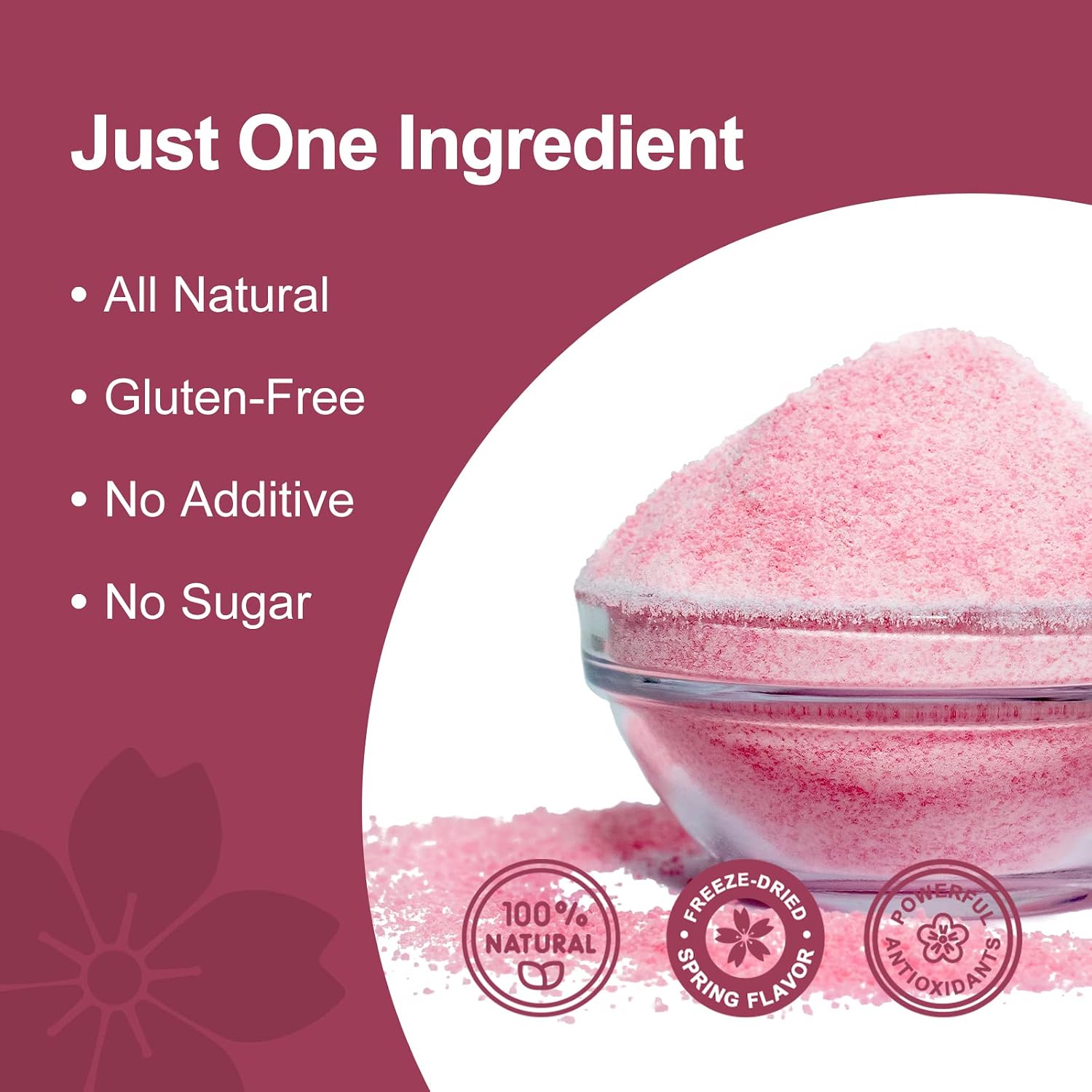 Detalle de GRELIM Sakura Powder, 100% Freeze-Dried Cherry Blossom for Drinks and Baking