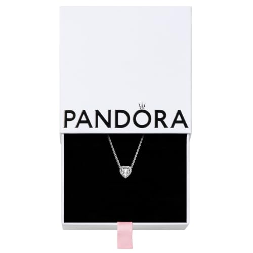 Detalle de Pandora Halskette 398425C01-45: Sterling Silber, Herz in Relief