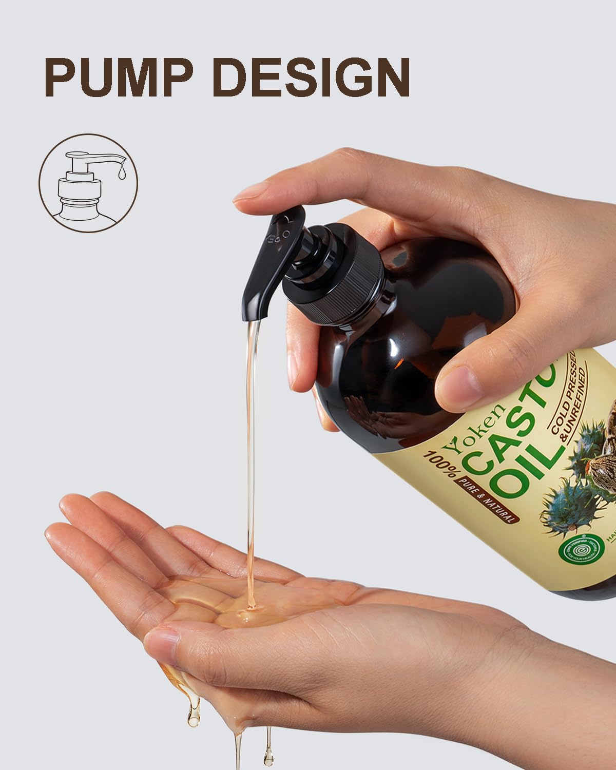 Thumbnail 3 de Yoken EWG Organic Castor Oil 16oz: Cold-Pressed, Hexane-Free, Pure & Multi-Use
