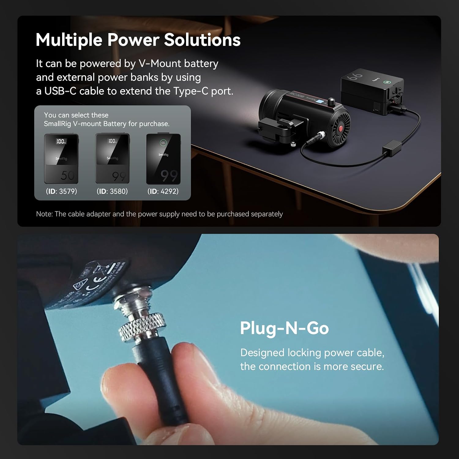Thumbnail 6 de SMALLRIG RC 30B COB-videolamp, 30 W bi-color, 15°–60°