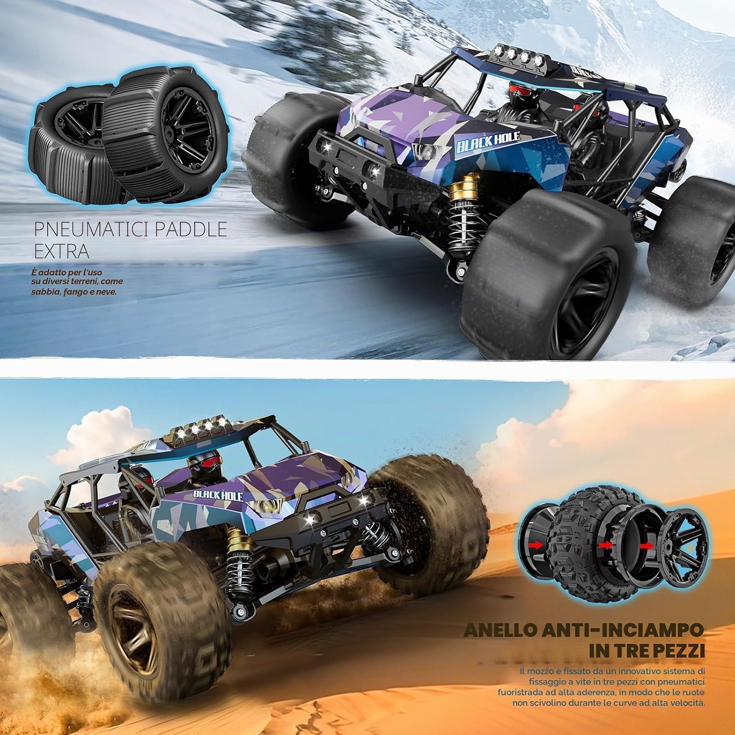 Detalle 2 de Womaqu 1:14 macchina radiocomandata fuoristrada 4x4 40 km/h