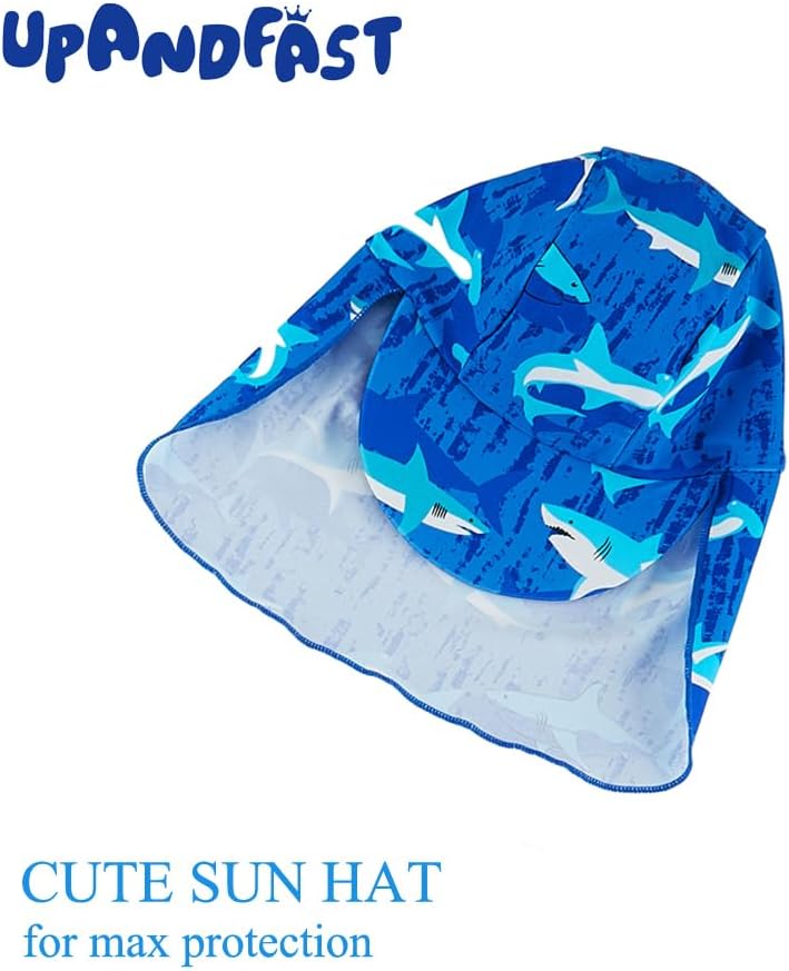 Thumbnail 6 de upandfast Baby Boy Swimwear Infant One Piece Zip Swimsuit with Sun Hat and UPF 50+ Protection