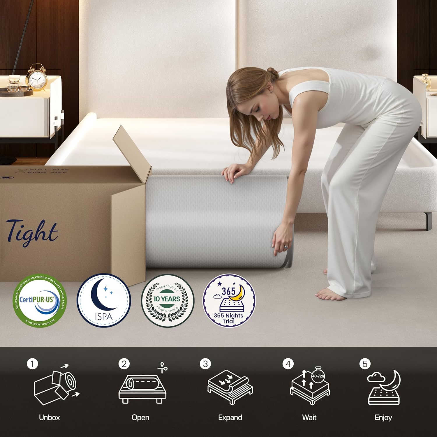 Thumbnail 6 de LETMOON California King Hybrid Mattress, 12-Inch