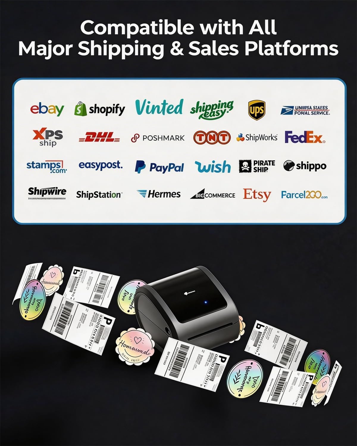 Detalle de Phomemo Ethernet Shipping Label Printer D530pro: A pragmatic, connected solution for business label tasks
