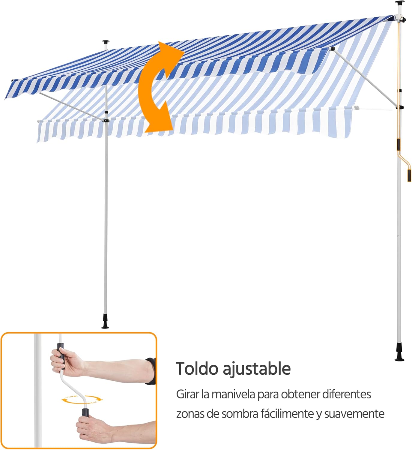 Thumbnail 6 de Yaheetech Toldo Manual Retráctil Exterior 300 cm