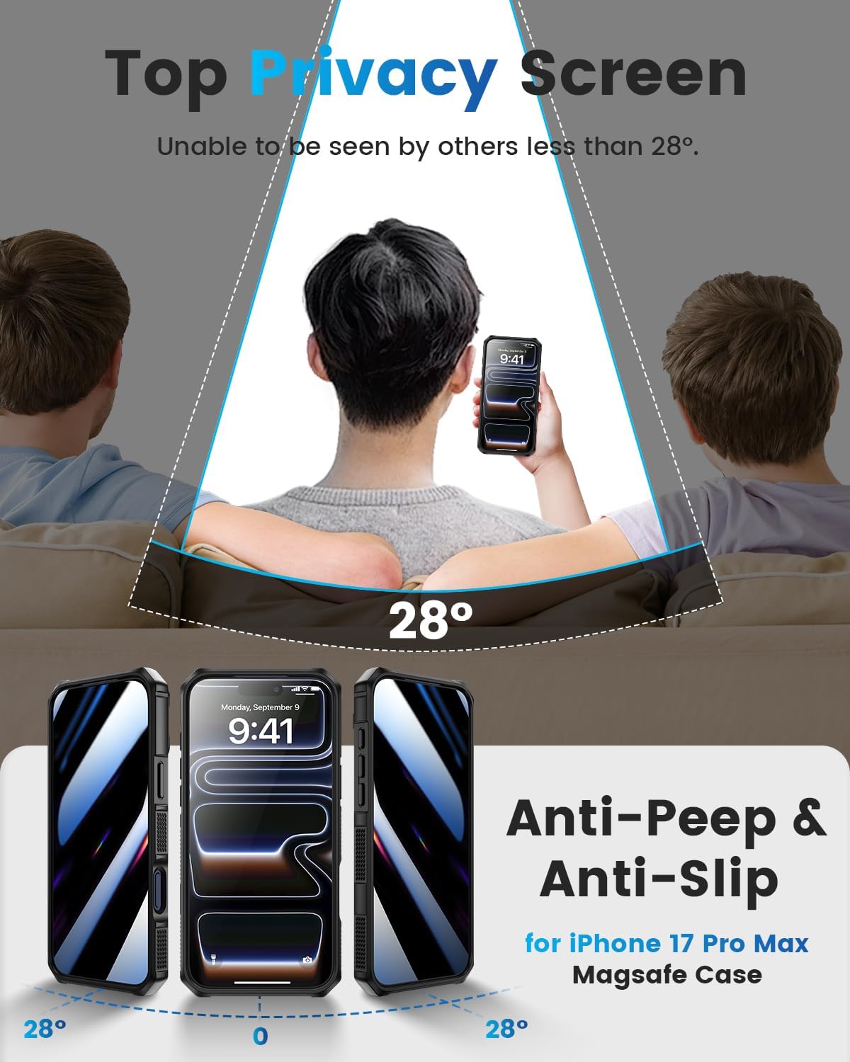 Thumbnail 6 de Doeshine Case for iPhone 17 Pro Max with Privacy Screen and Slide Camera Cover