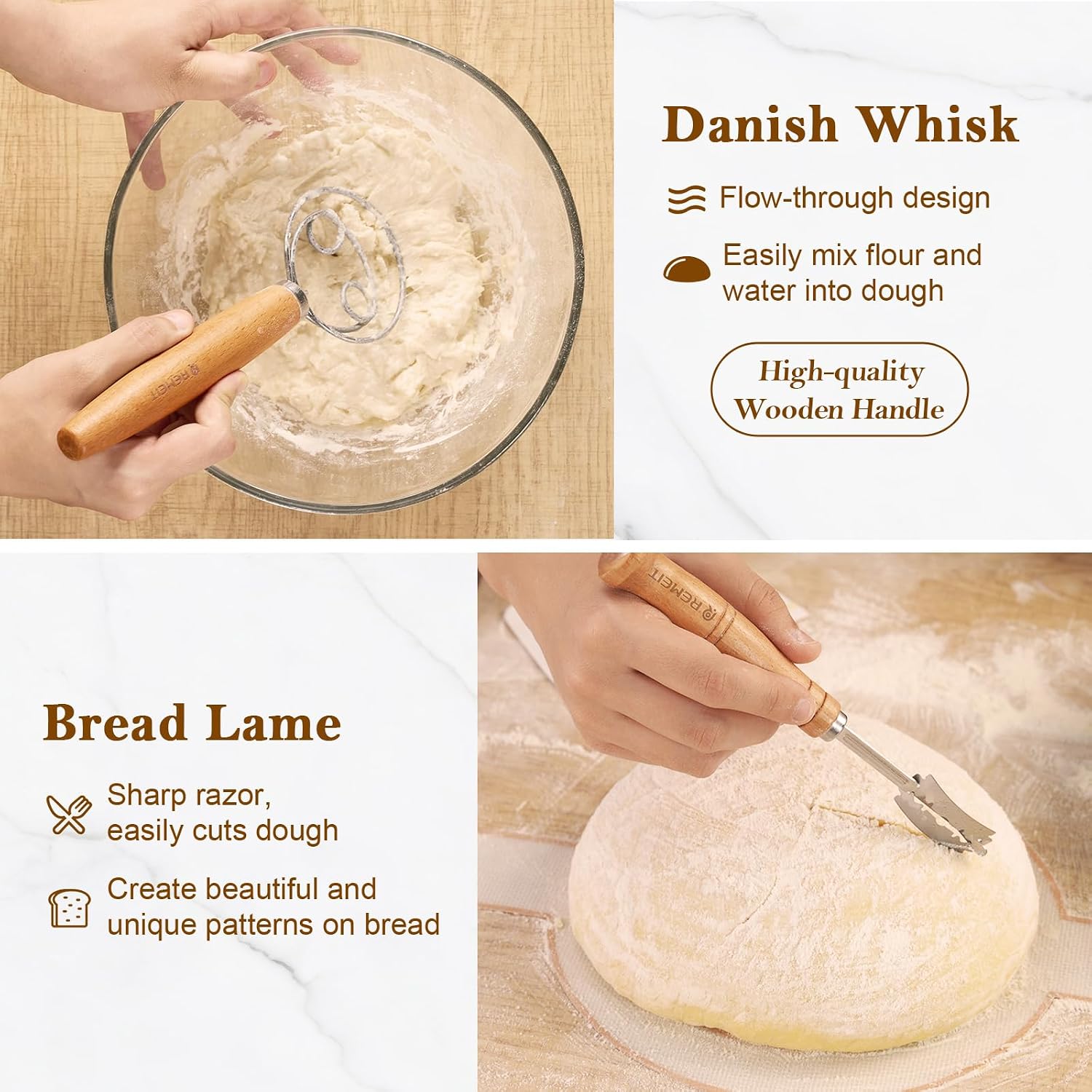 Thumbnail 4 de REMEIT NGRY229A10A#US Sourdough Starter Kit with Silicone Proofing Baskets