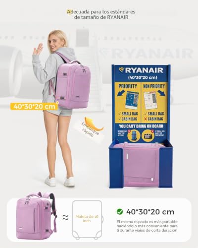 Detalle de Lekespring Mochila 40x30x20 (24L) — compañera de viaje y uso diario
