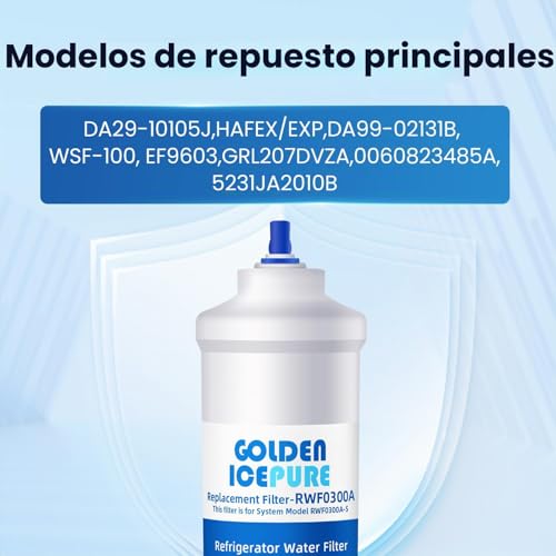 Detalle 2 de GOLDEN ICEPURE Filtro de Agua para Refrigerador — compatibles con Samsung y LG (4 piezas)