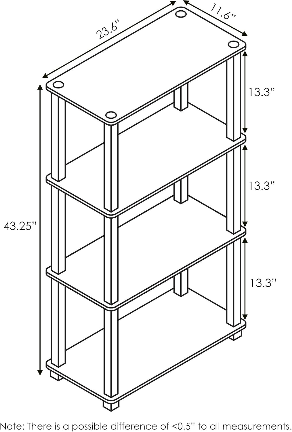 Thumbnail 2 de Furinno Turn-N-Tube 4-Tier Shelf