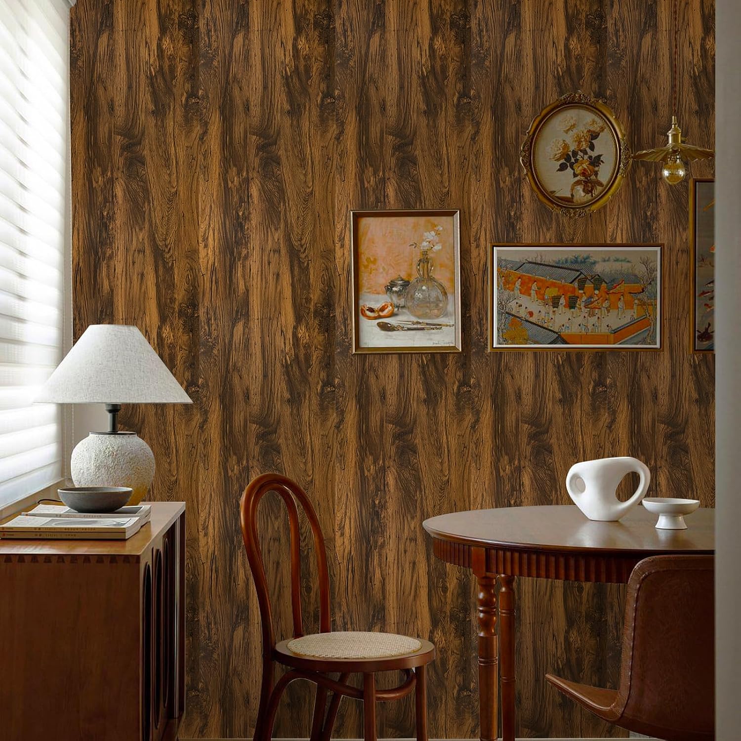 Thumbnail 5 de Abyssaly Wood Effect Sticky Back Plastic Roll – Oak Brown Peel and Stick Vinyl Wallpaper (90cm x 600cm)