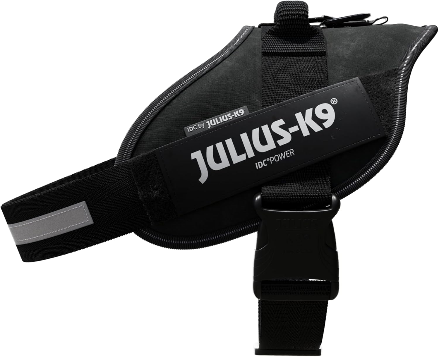 Detalle de Julius K-9 IDC Power Harnais IDC Power, Taille 2, Noir — sécurité et confort pour les promenades quotidiennes