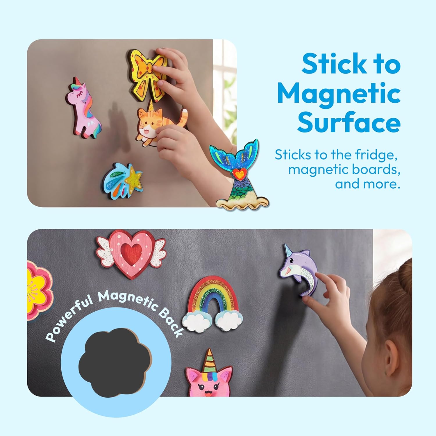 Thumbnail 6 de JOYIN 12PCS Wooden Magnets DIY Painting Kit (fantasy craft set for kids 3+)