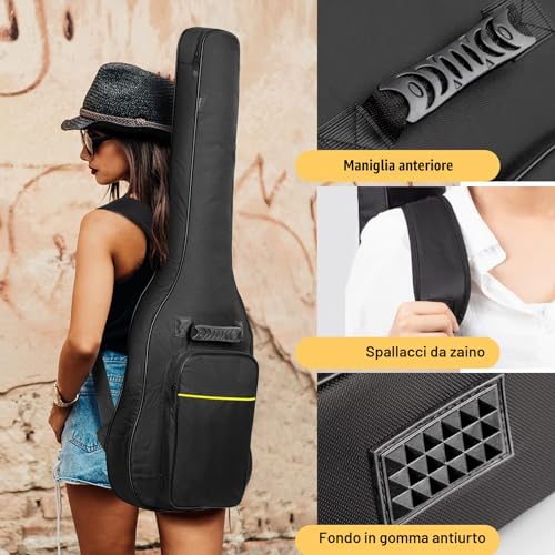 Thumbnail 6 de CAHAYA Borsa per Chitarra Elettrica Imbottita 104x40x7cm con tasca frontale e 3 modalità di trasporto