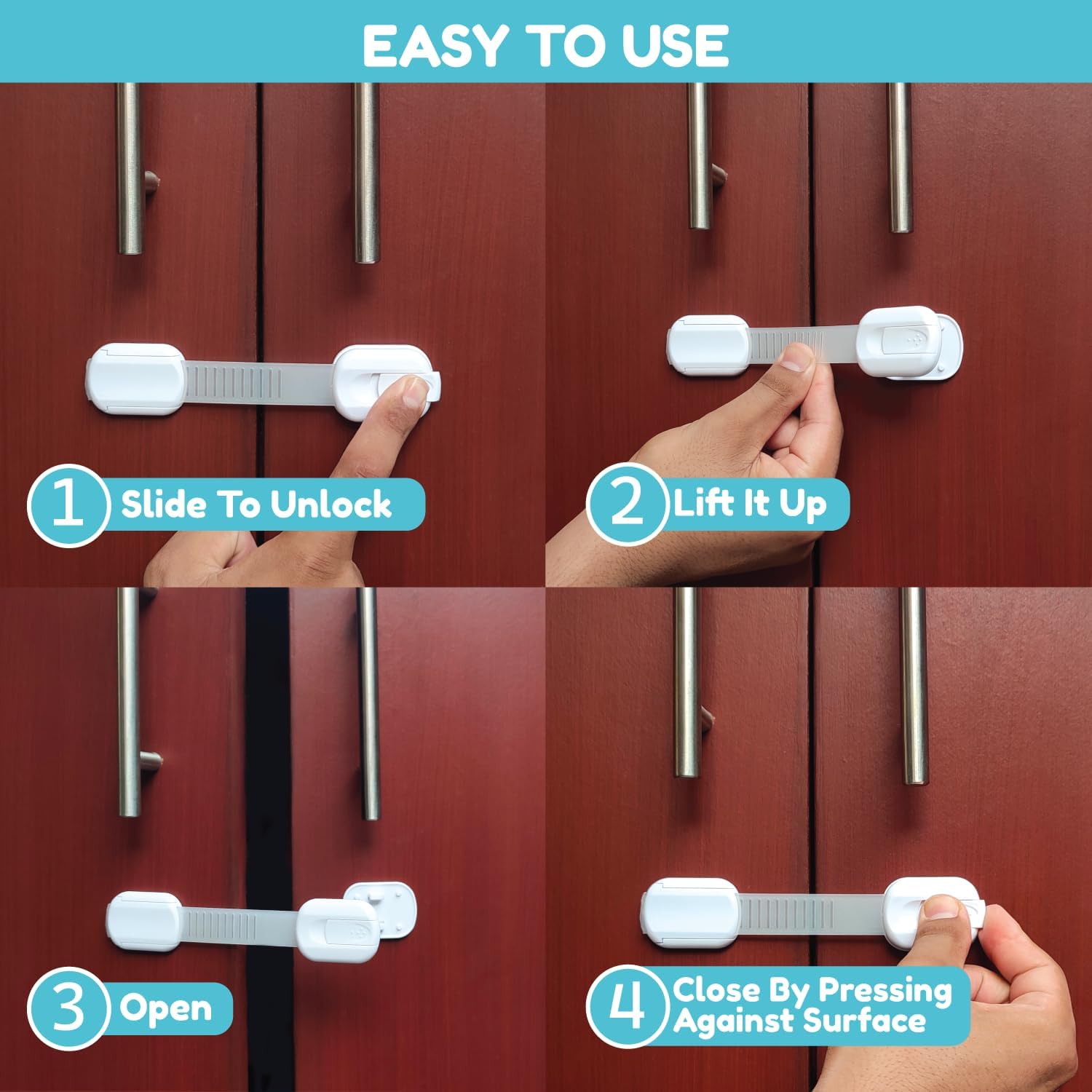 Thumbnail 5 de Ximogo child safety cupboard locks pack