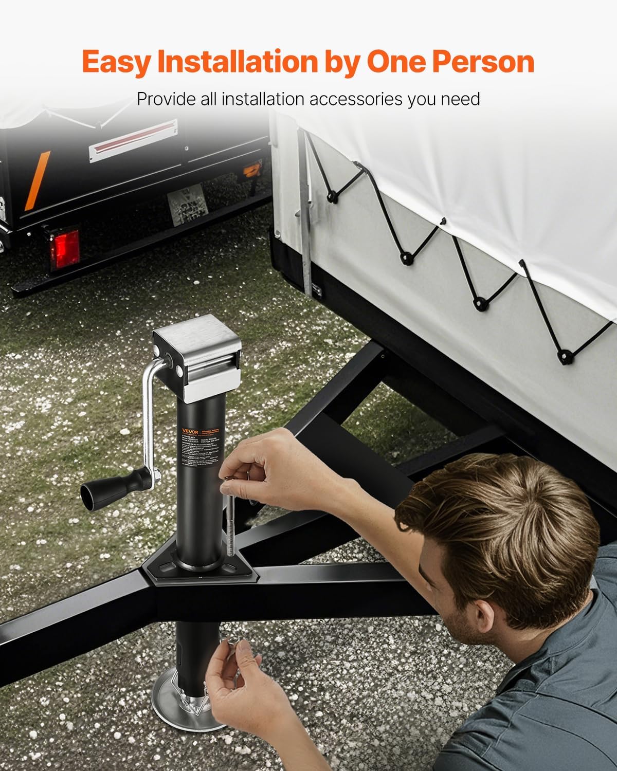 Detalle de VEVOR 5000 lbs A-Frame Trailer Jack 15" 🛻