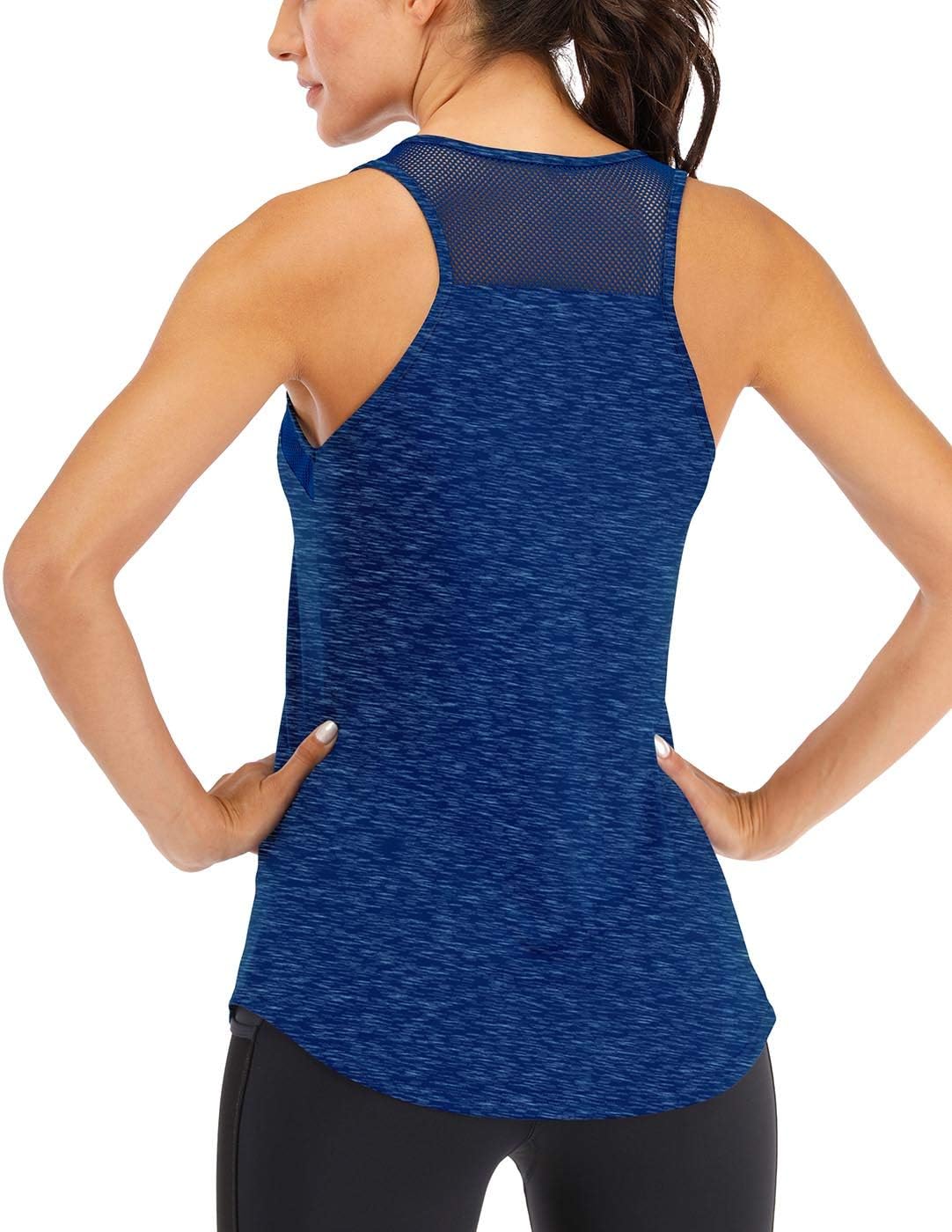 Detalle de ICTIVE Débardeur Sport Femme Maille Respirante – Dos croisé, léger et confortable pour running et musculation