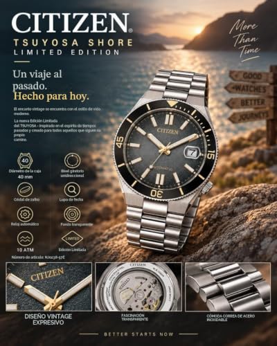 Detalle 2 de Citizen NJ0238-57E Tsuyosa Shore Limited: reloj automático para hombre de 40 mm