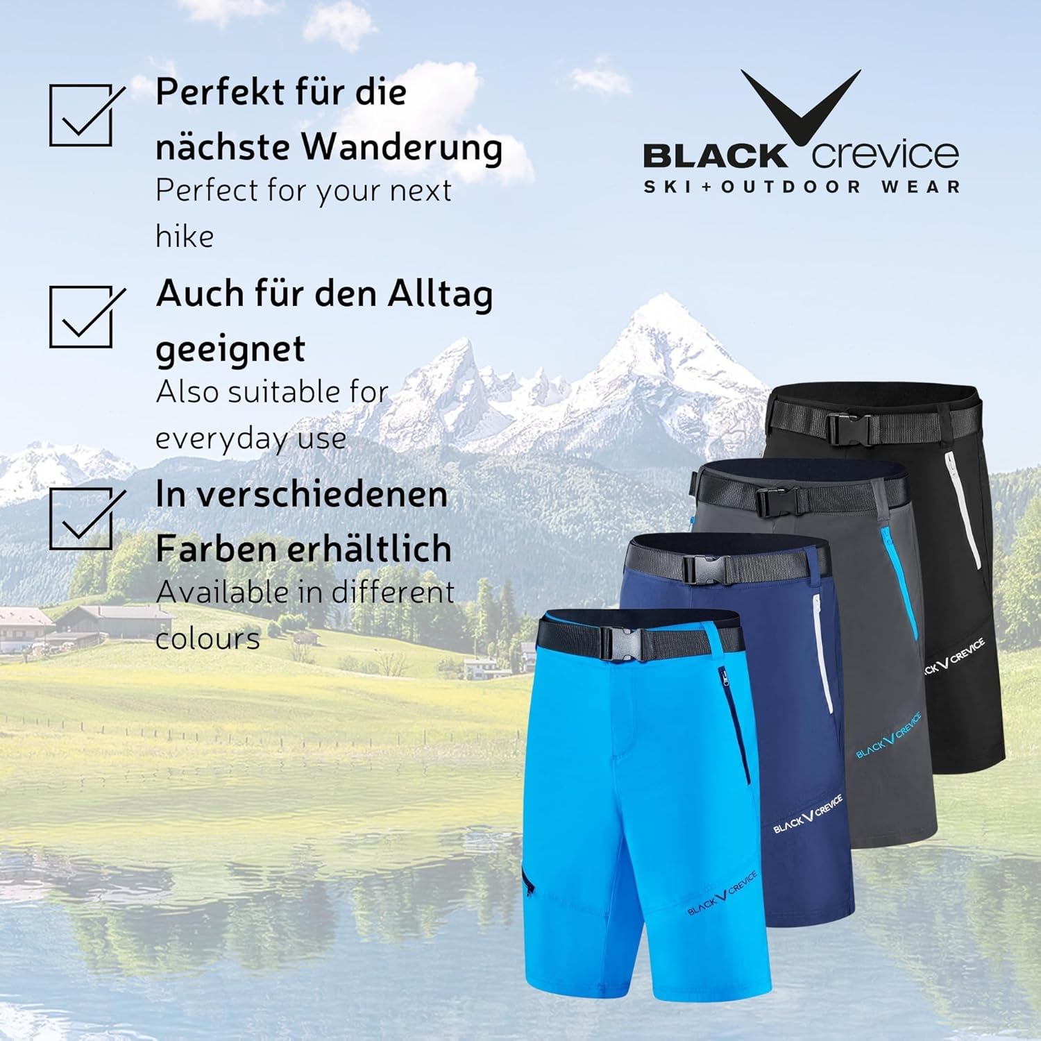 Detalle de Black Crevice Pantaloni da trekking da uomo: resistenza, asciugatura rapida e comfort per l'outdoor