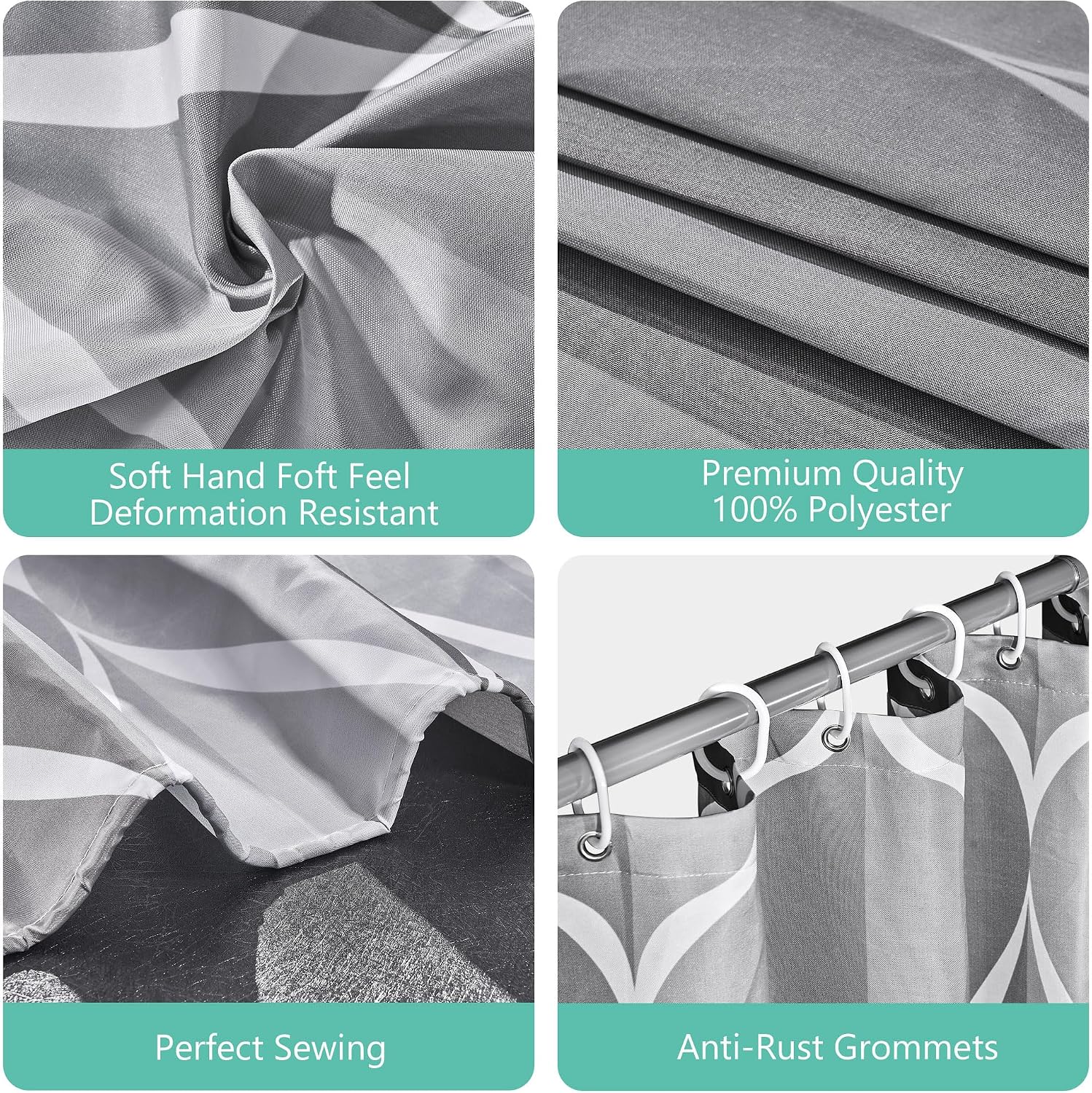 Thumbnail 5 de GERUIKE 180x180 cm Weighted Shower Curtain