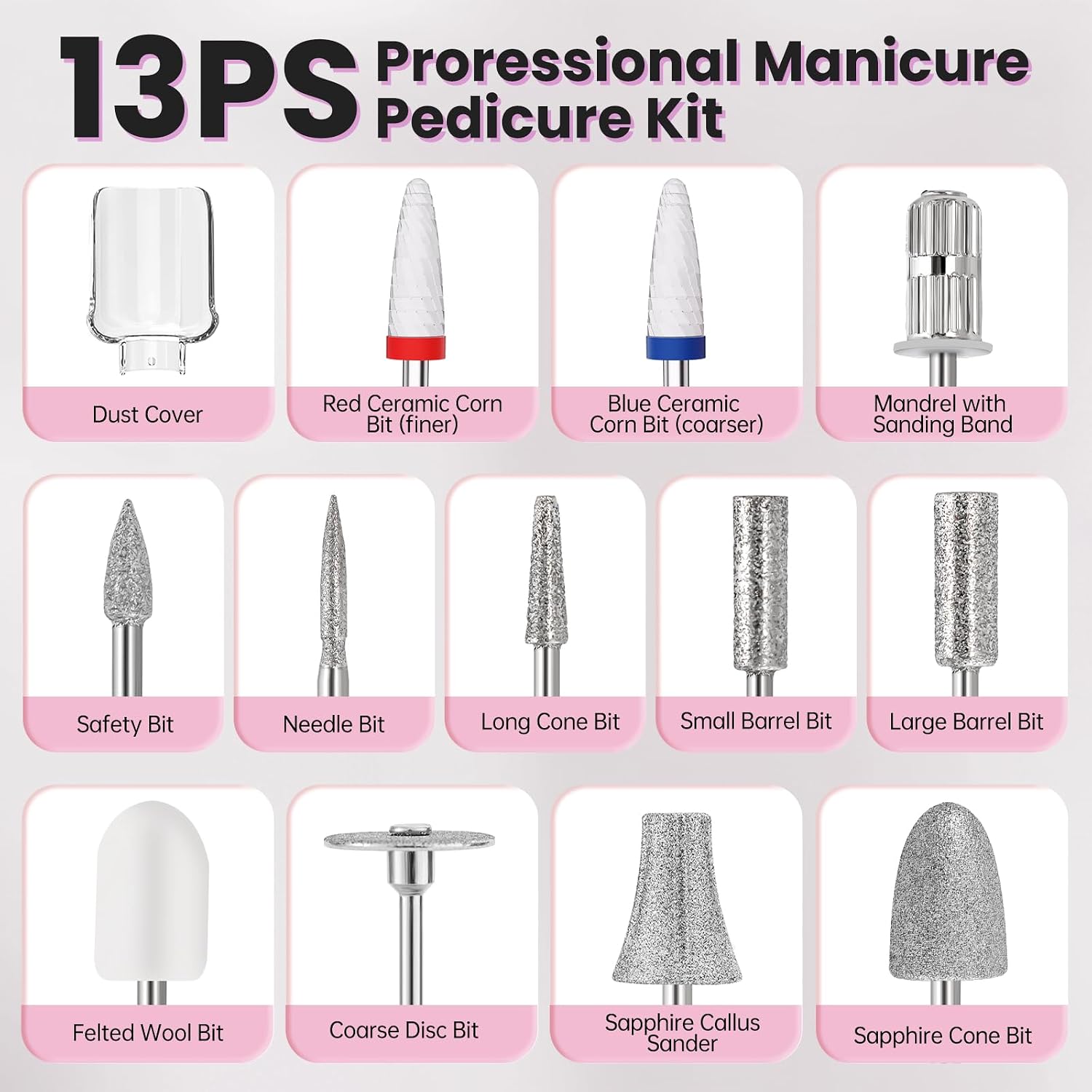 Thumbnail 4 de Electric Nail Drill 12-in-1 Cordless Kit for Professional Nail Care