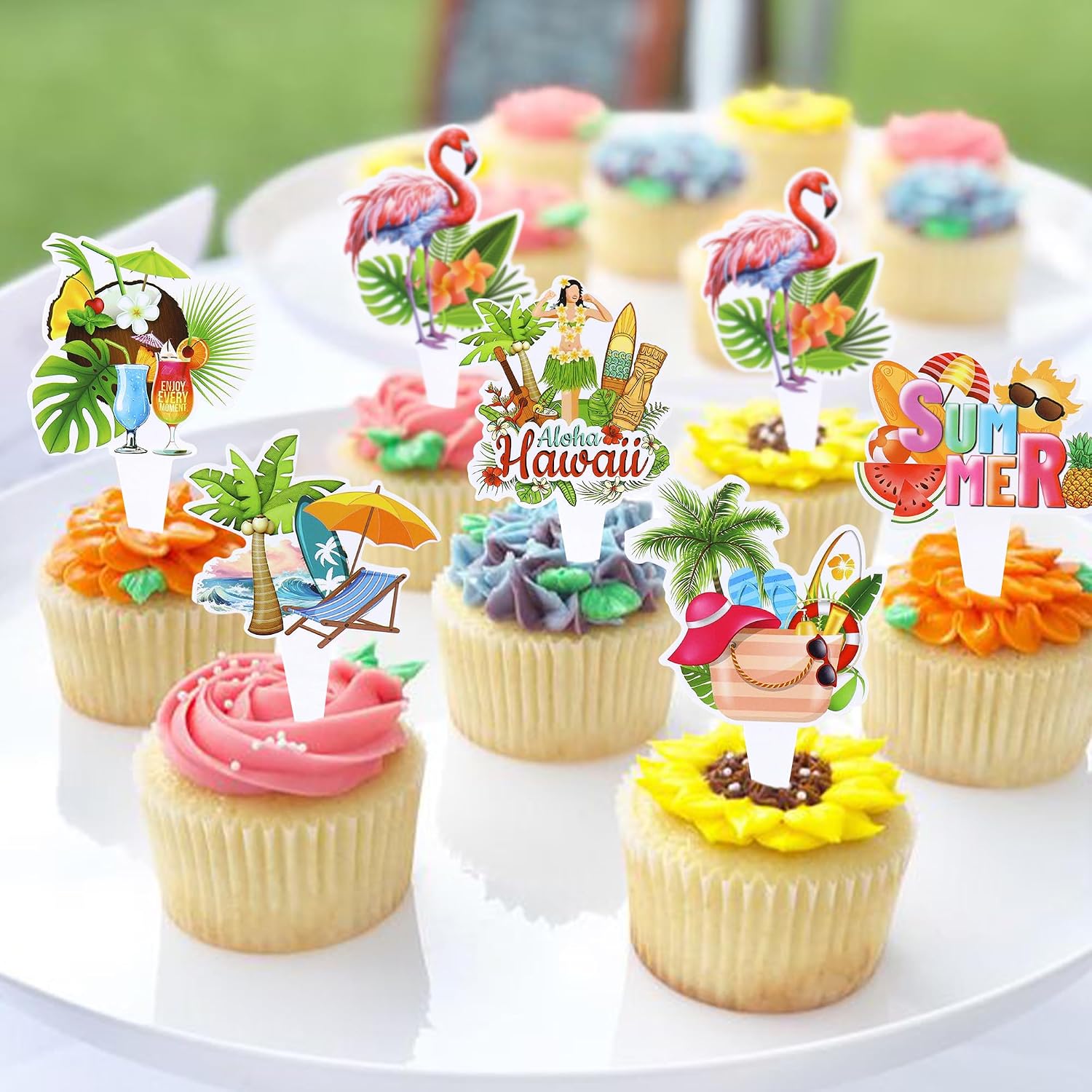Thumbnail 5 de Ercadio Hawaii Cupcake Toppers, 30-Piece Set