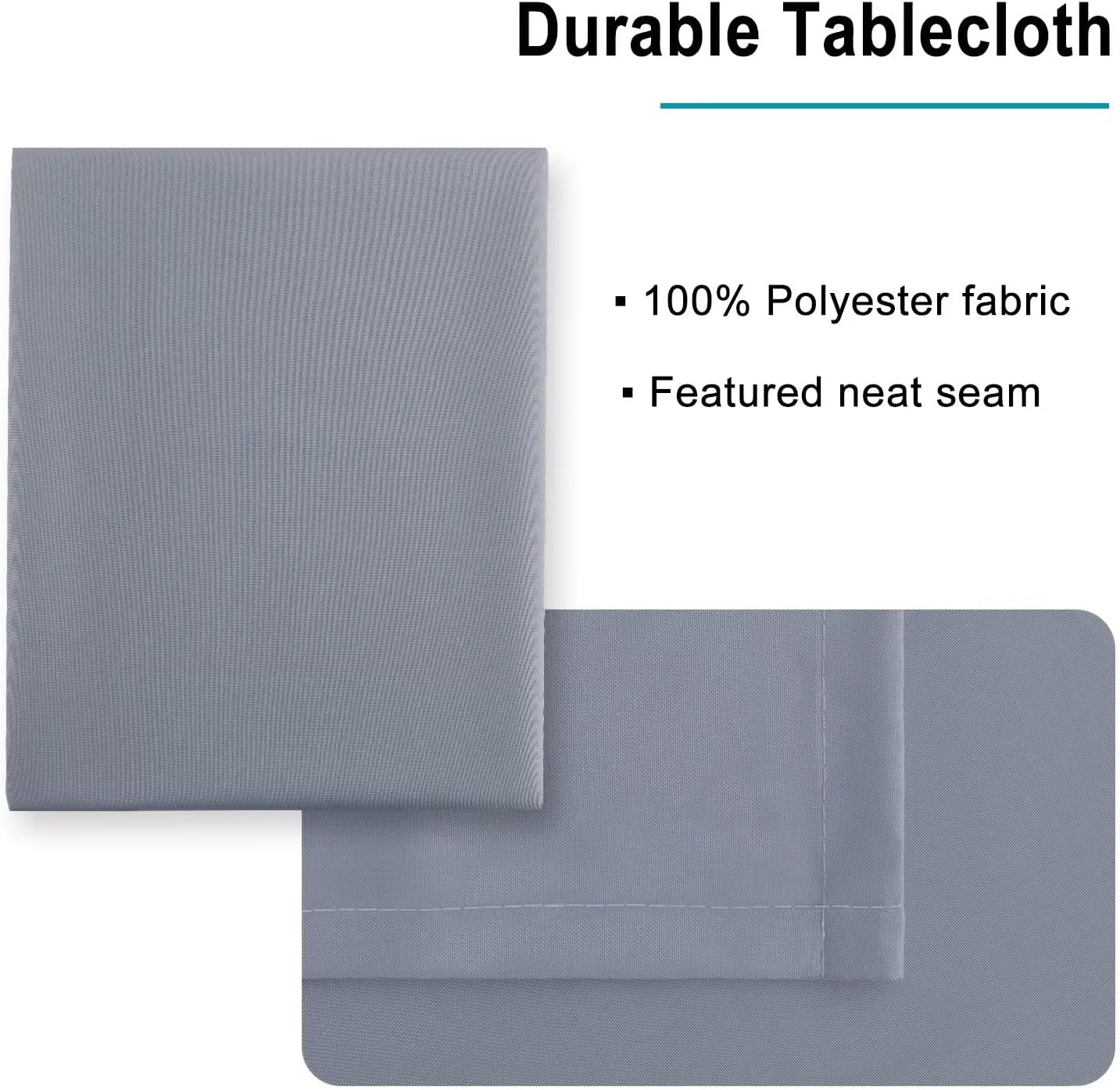 Thumbnail 3 de Hiasan nappe rectangulaire anti-taches lavable 140x300 cm gris pour extérieur, jardin et repas