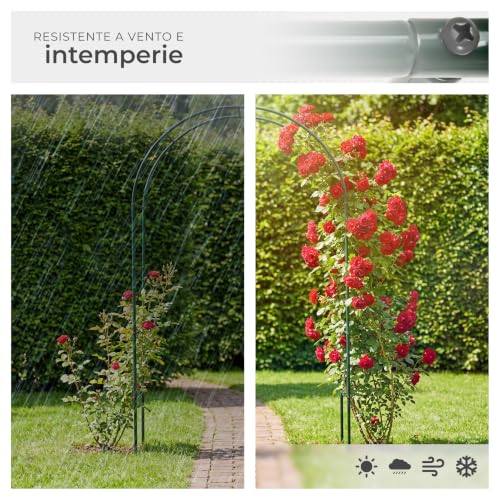Detalle de TecTake Arco giardino in ferro per rampicanti - supporto robusto per rose e altri rampicanti