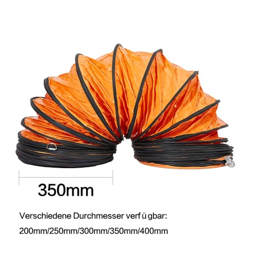 Detalle de FDTDUCT PVC Flexibler Kanalschlauch 350 mm × 5 m – Flammenhemmend, verstellbares Seil & D-Ring