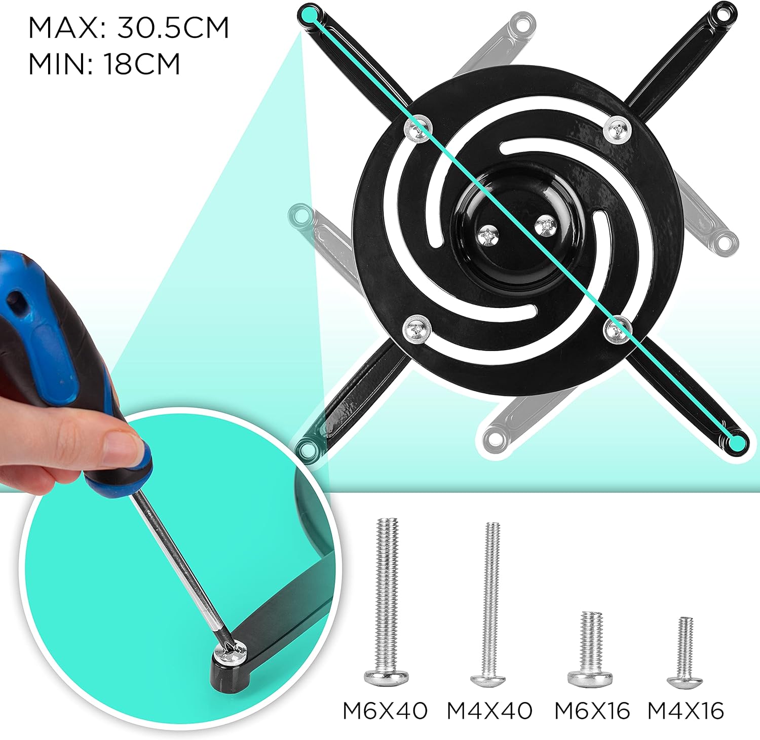 Detalle 2 de Duronic PB10XM Support projecteur 15 kg ðŸ›