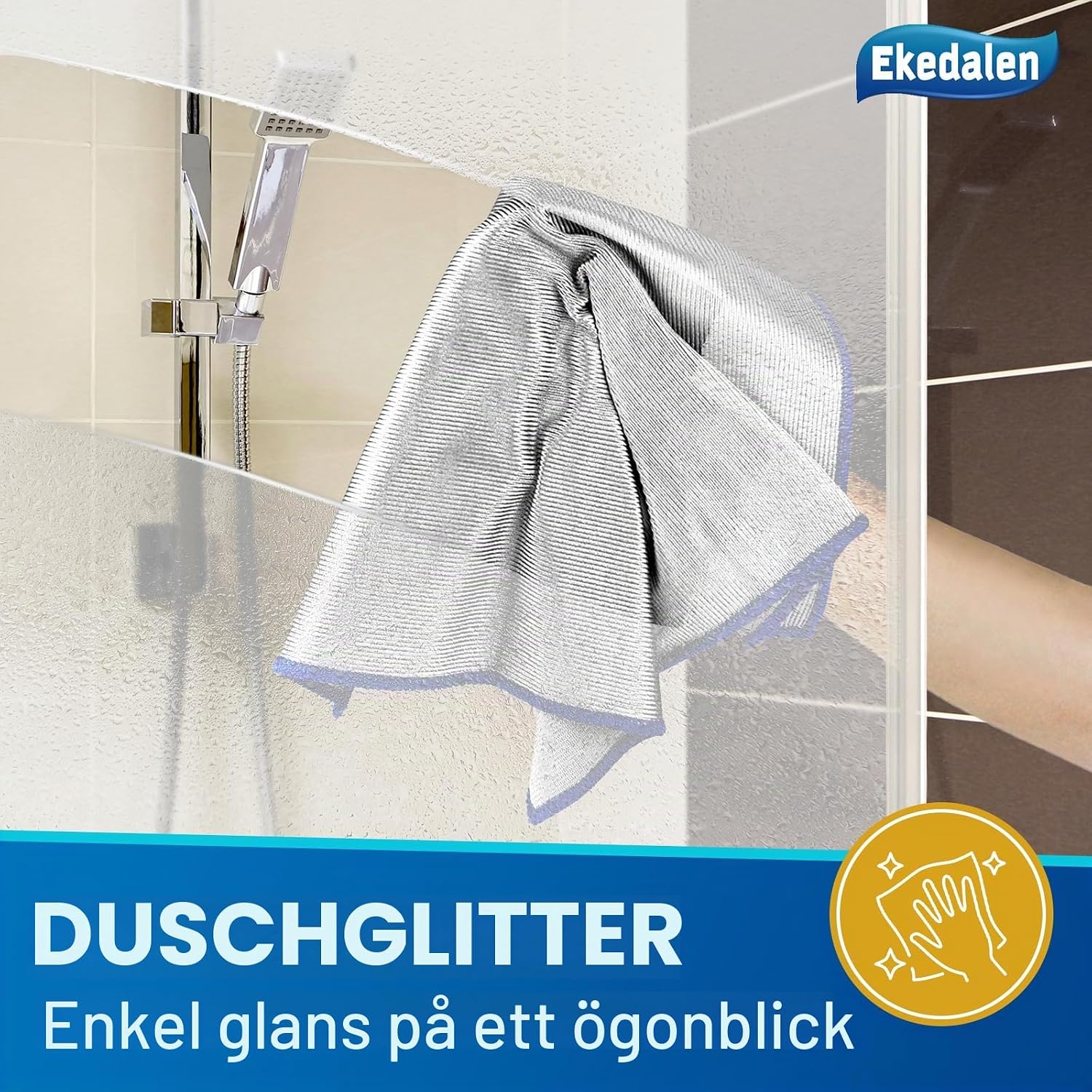 Detalle 2 de Ekedalen 2-i-1 mikrofiberduk, dubbelsidig, 400 GSM, 30 × 30 cm, 6-pack