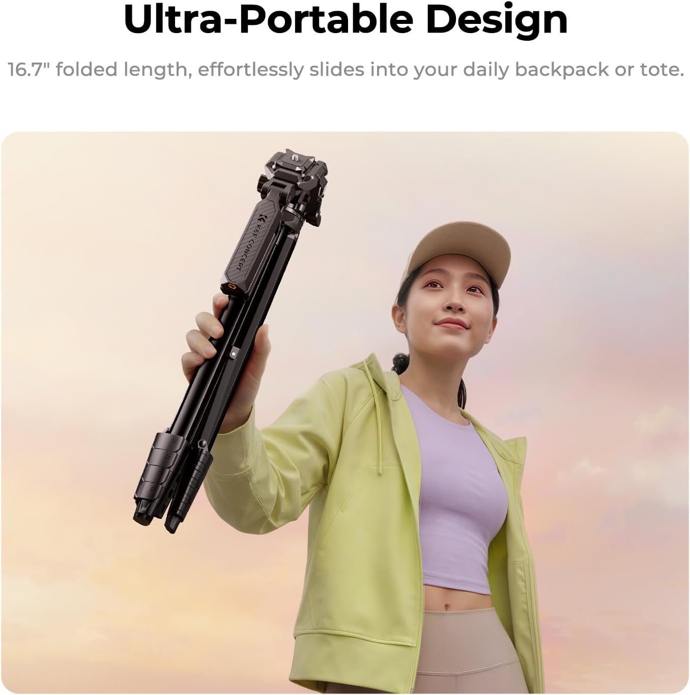 Detalle 2 de K&F CONCEPT 62.2"/158cm Lightweight Camera Tripod with Phone Holder