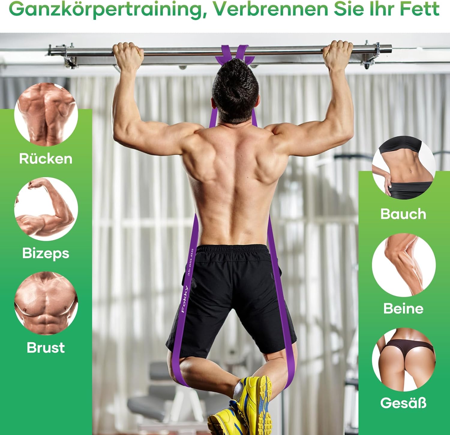 Thumbnail 2 de Fokky Fitnessbänder 5 Stufen Widerstandsbänder 🏋