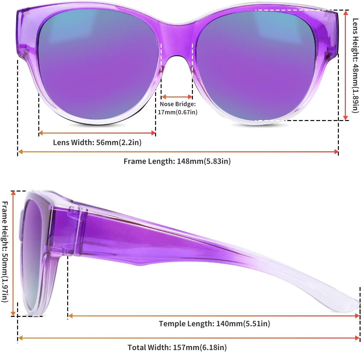 Thumbnail 1 de GEGURI Fit-Over Sunglasses with Polarized Lenses