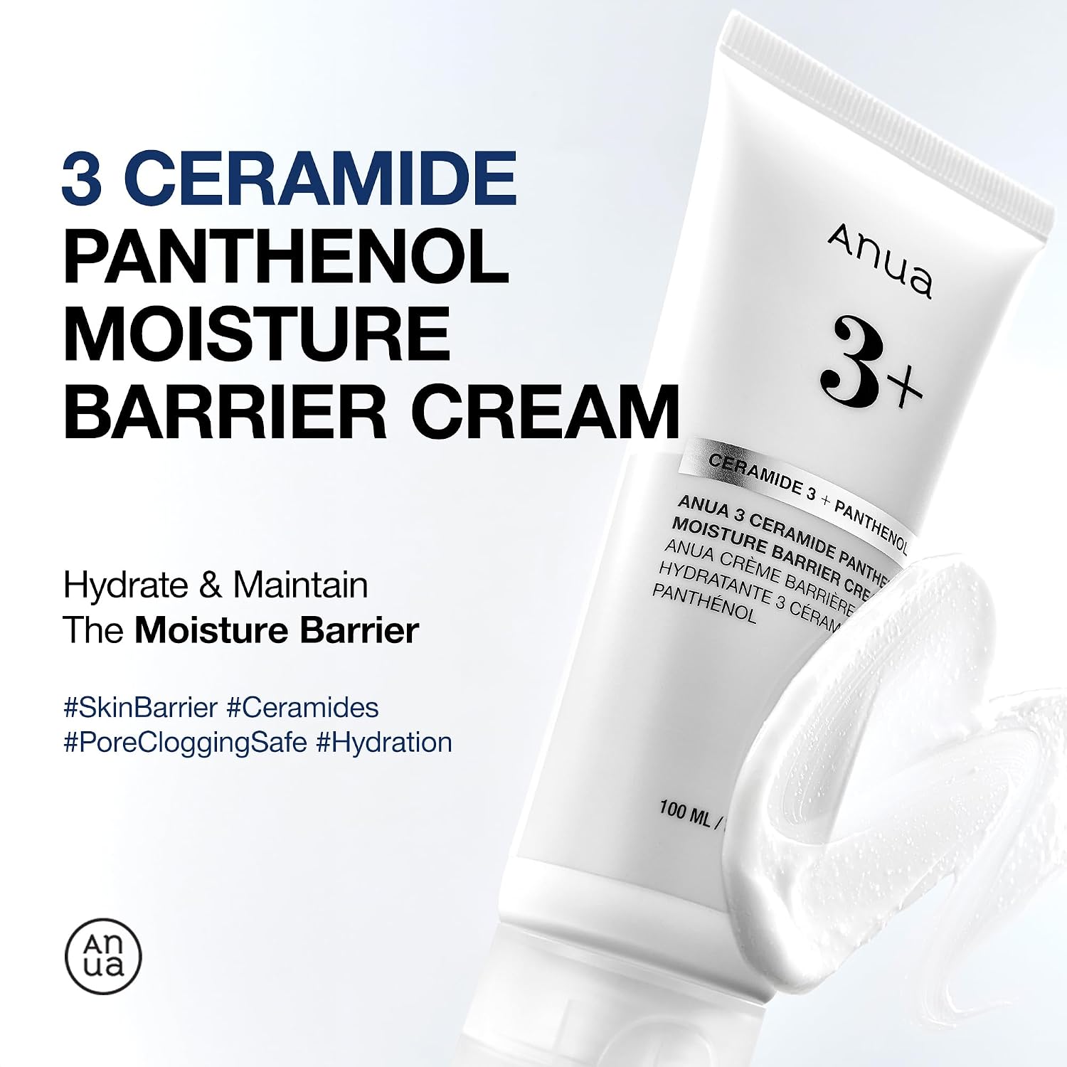 Detalle 2 de ANUA 3 Ceramide Panthenol Moisture Barrier Cream, 3.38 fl oz Face Moisturizer