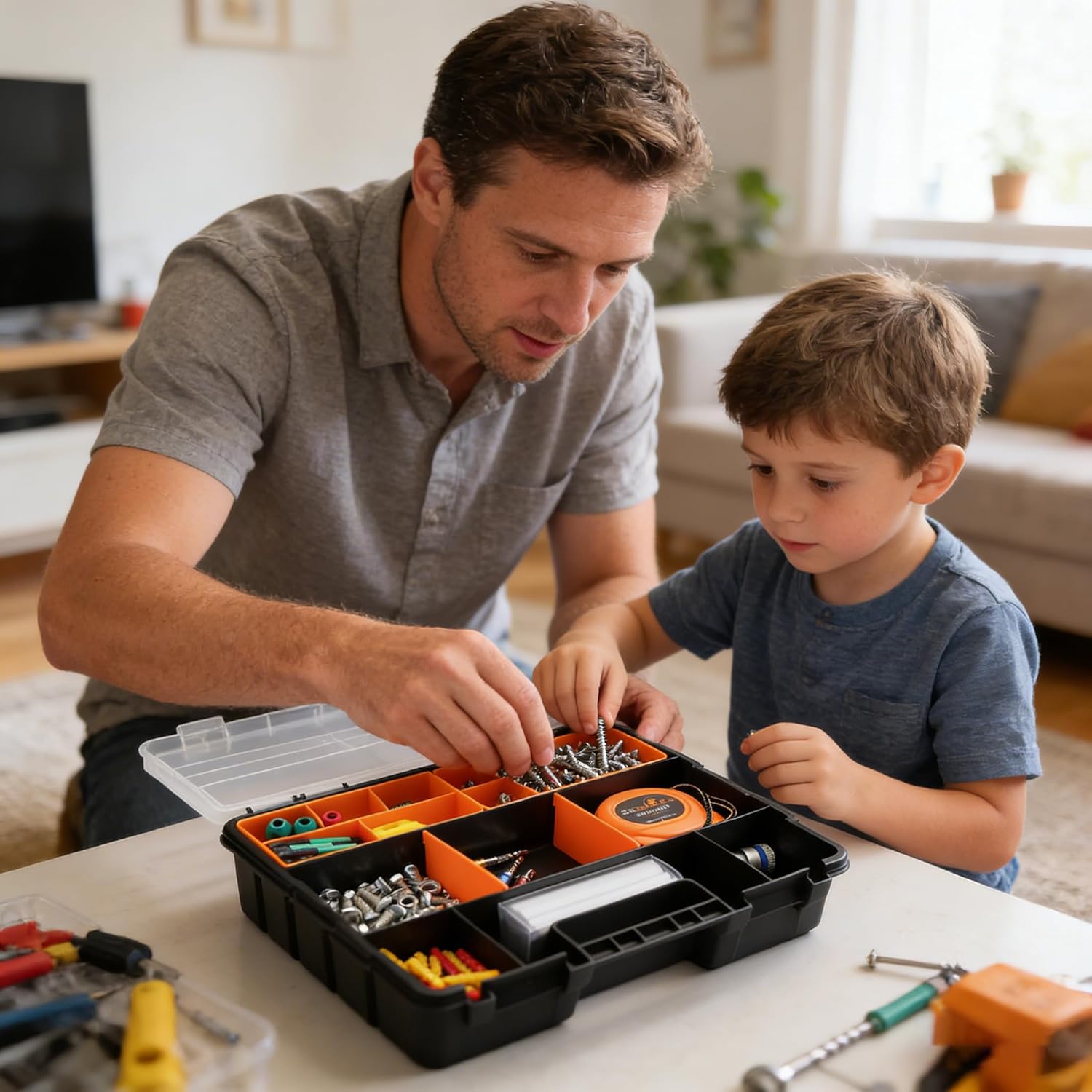 Thumbnail 4 de CHSG Divided Storage Box: Tool Storage Organizer with Detachable Compartments