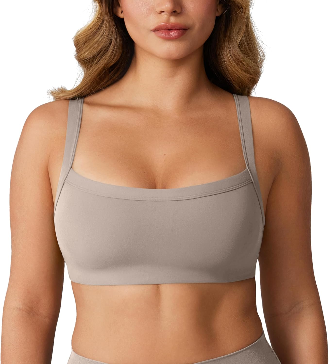 Detalle 2 de UNISSU Hugcurve Adjustable Sports Bra (Square Neck, Wireless, Padded) for Yoga & Workouts